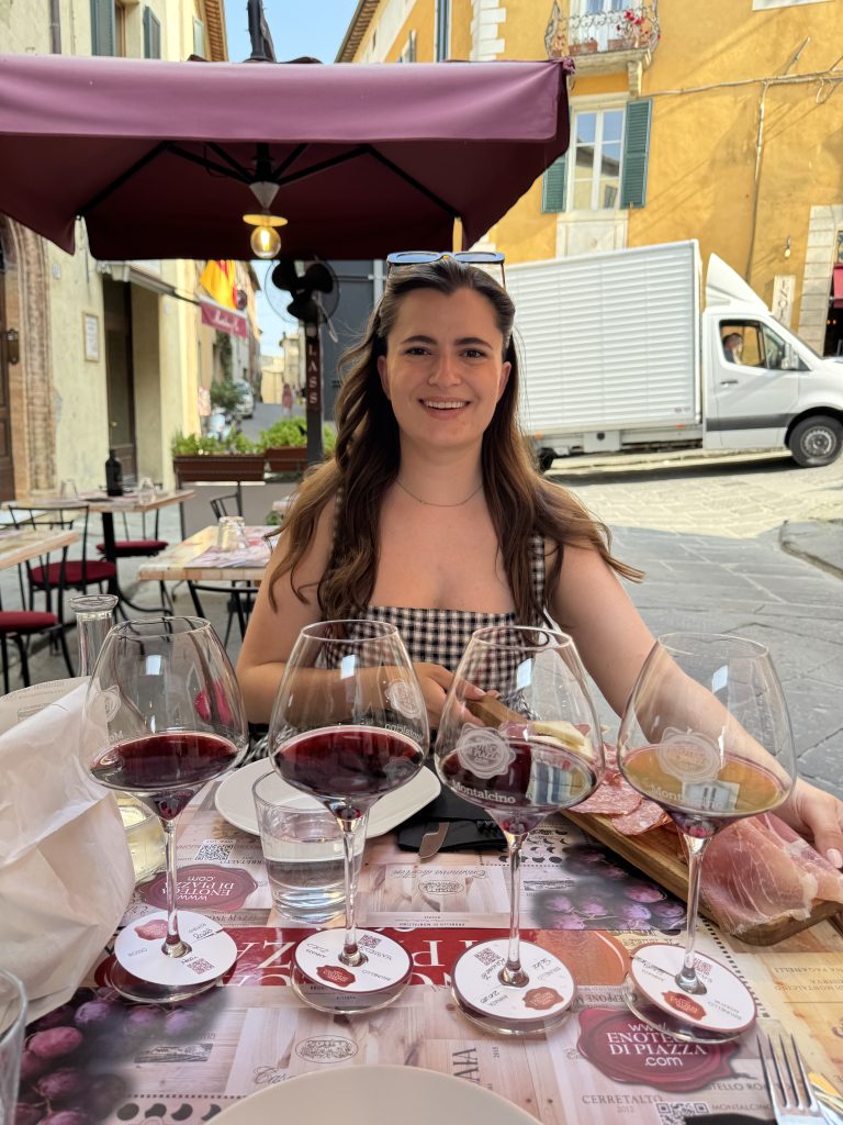 Keep Calm and Chiffon blogger in a Tuscany Road Trip dining and drinking wine